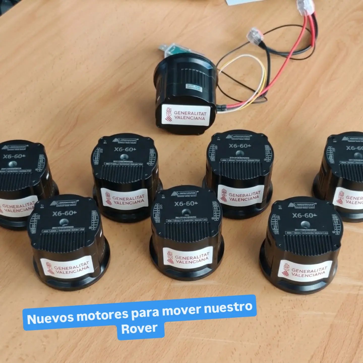 The eight MyActuator X6-60+ motors for Iberus Qibina rover's v2 drivetrain, funded by the Generalitat Valenciana